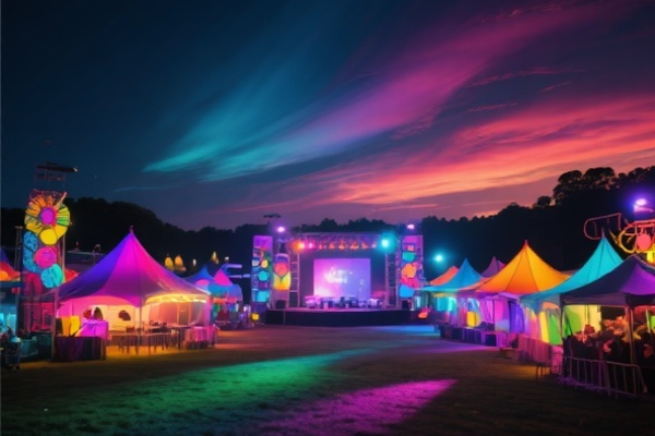 application of wash lights for outdoor music festivals
