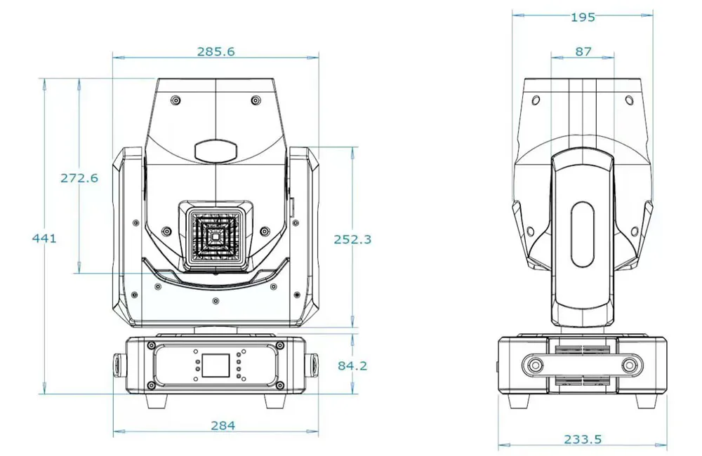 dimensions of 230 hid beam light company