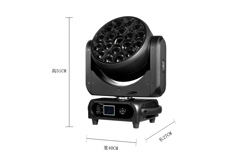 dimensions of 1940 led wash moving head light