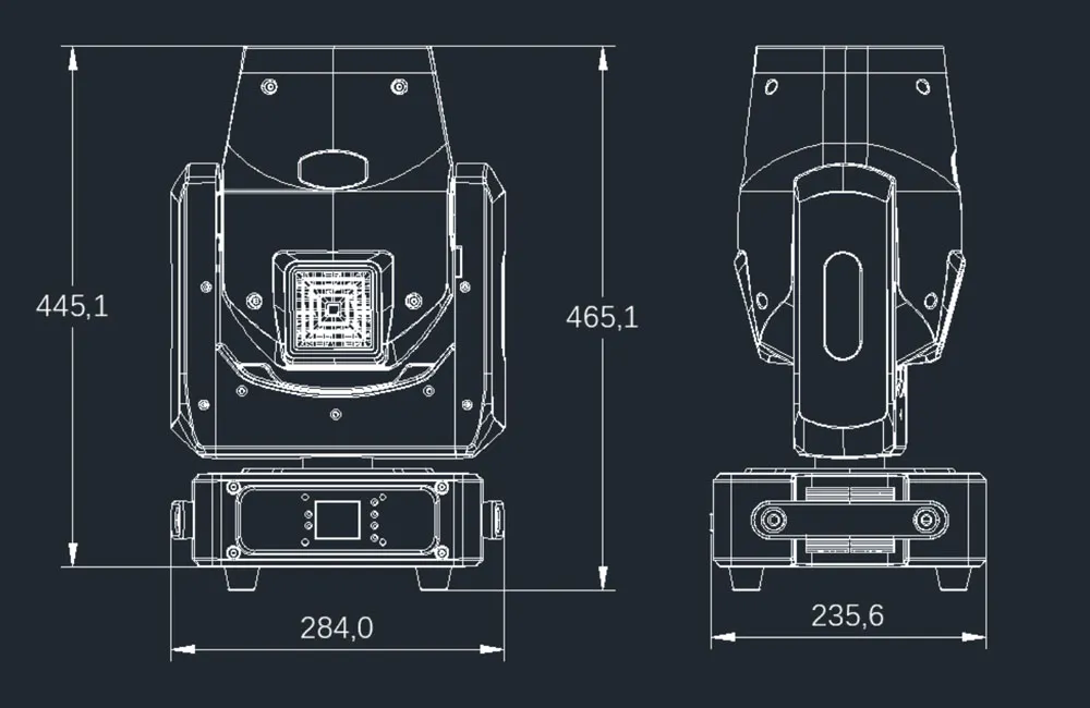 dimensions of 380 hid beam light