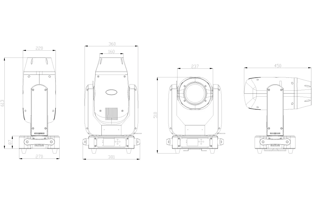 dimensions of 400w led bsw light