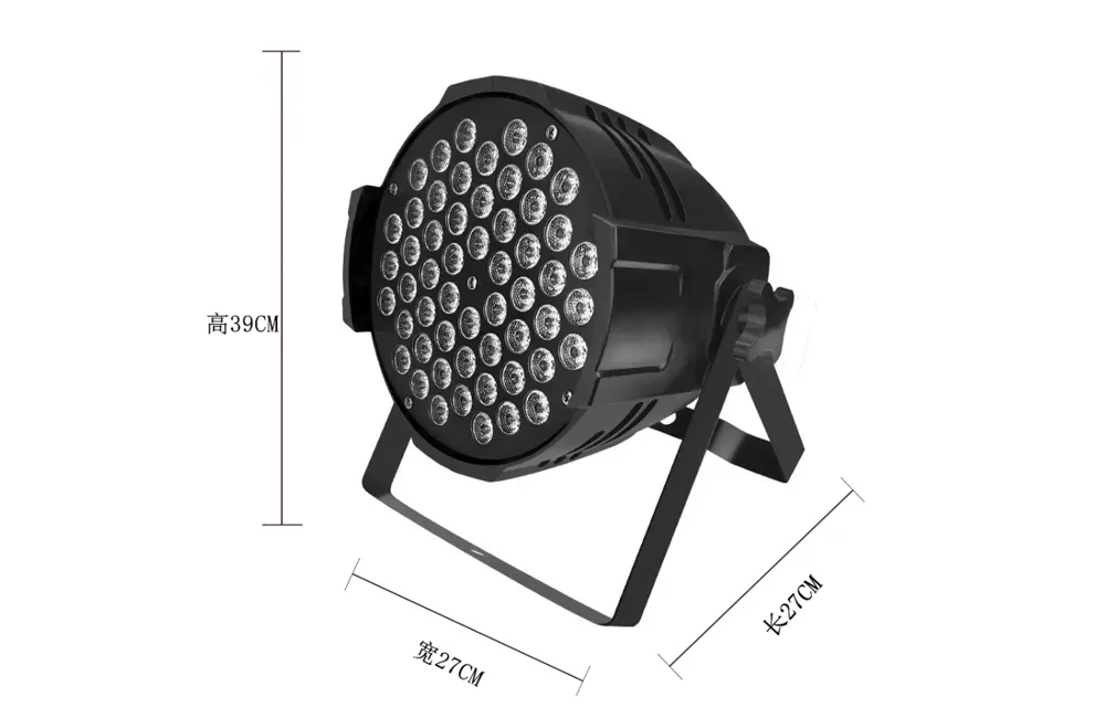 dimensions of 54pcs 4in1 led par light